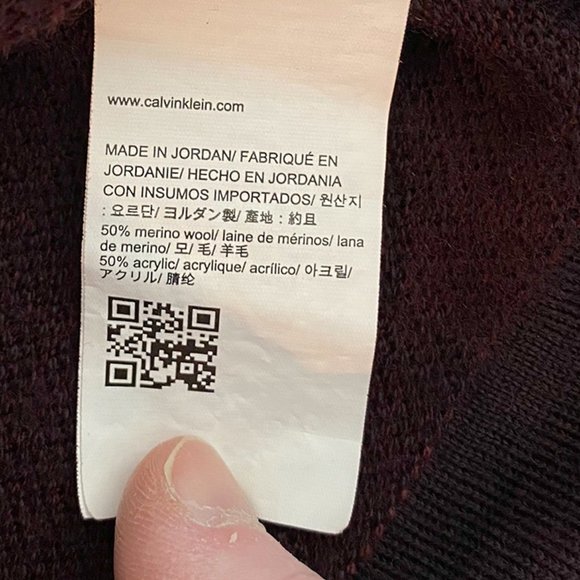 Calvin Klein Merino Wool Blend V-Neck Sweater, Large - Picture 3 of 6